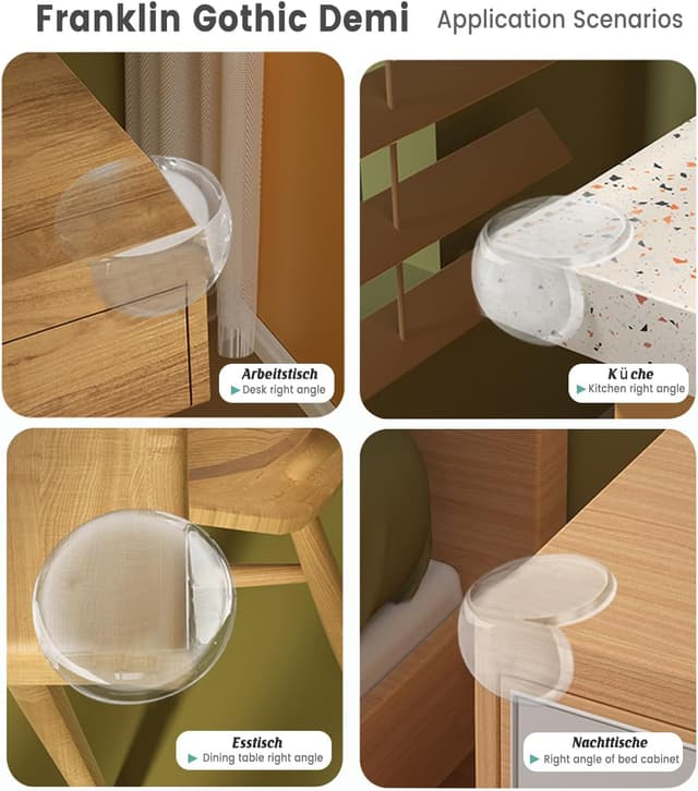 Detalle de FUHOMI 24 Pezzi paraspigoli per bambini angolari in gomma trasparenti