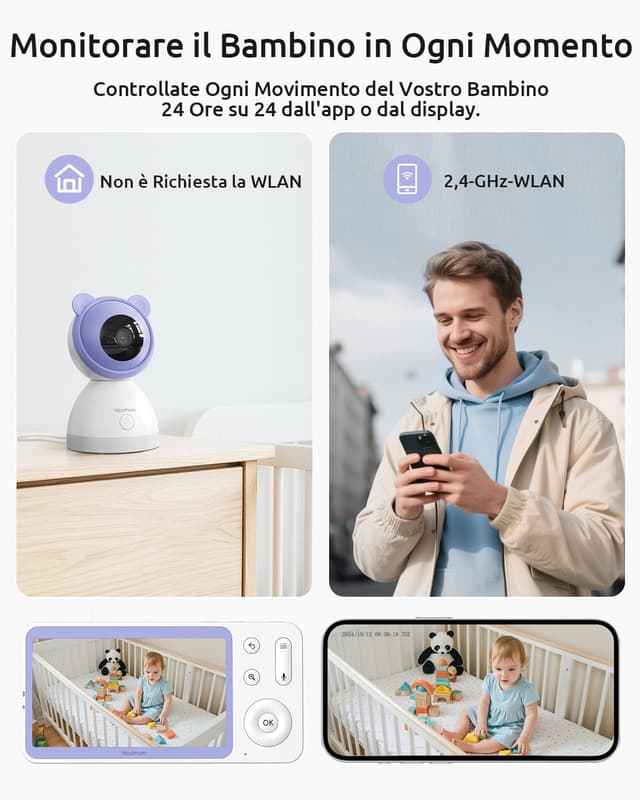 Detalle 2 de YESIMOM Baby Monitor 2K con 5