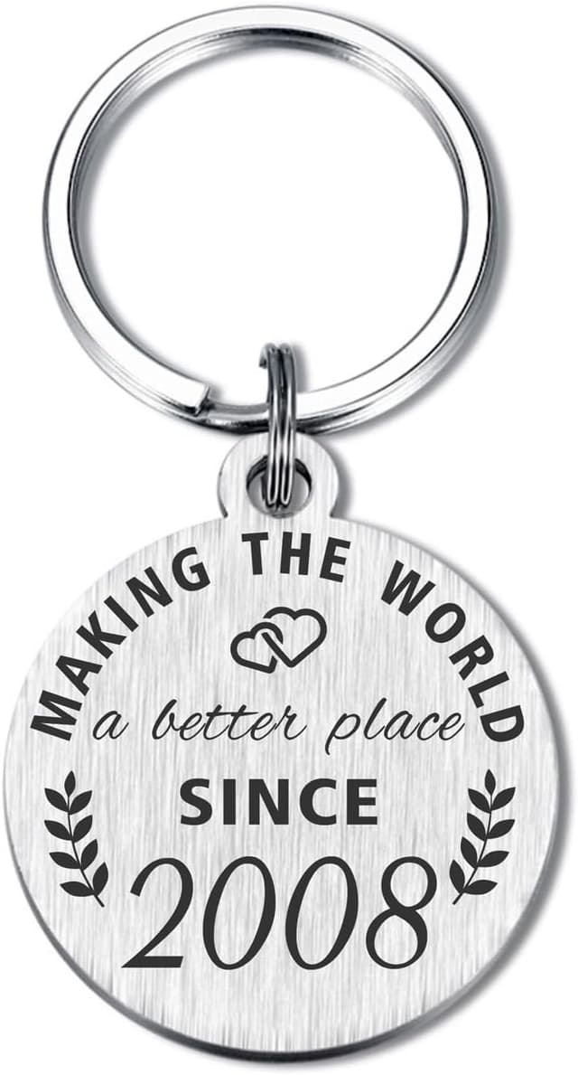 Detalle de 18th birthday keychain for 2008, 1.4 inch