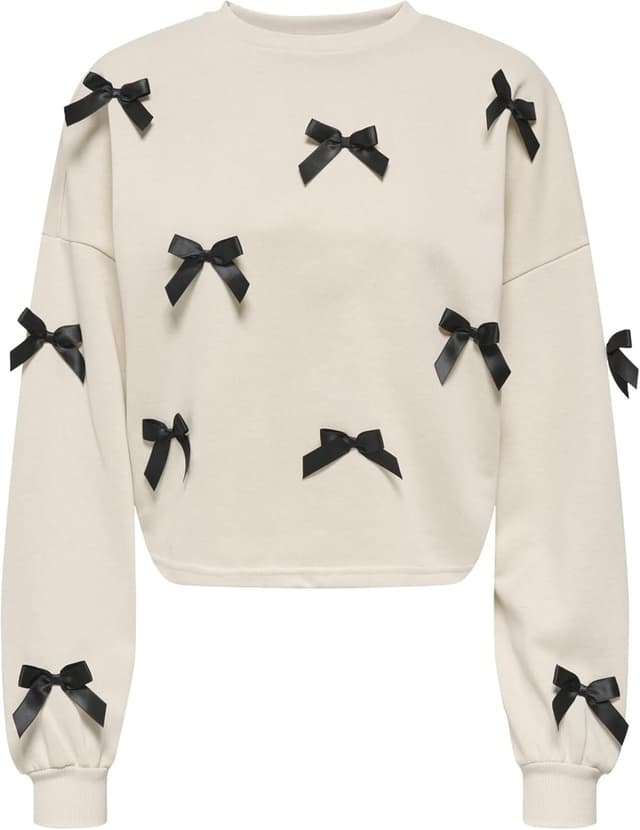 Detalle de Felpa da ragazza ONLY con fiocco e scollo girocollo, taglio normale