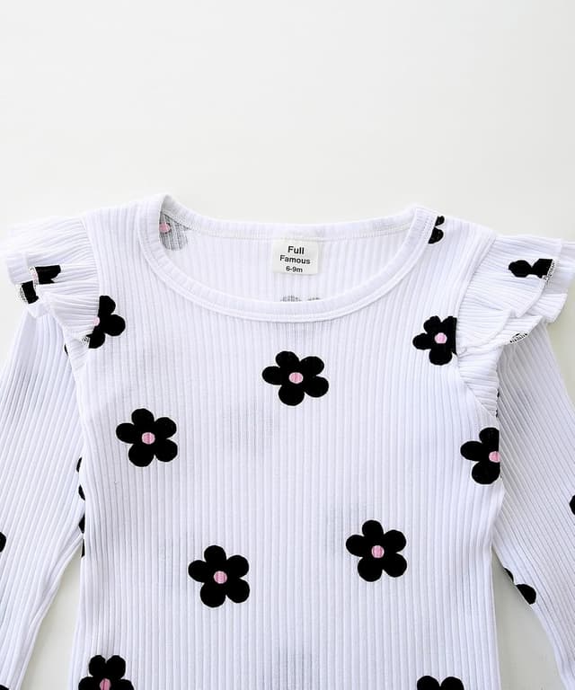 Detalle de Fullfamous 3pc Baby Girl Romper Set 0-18M 👶