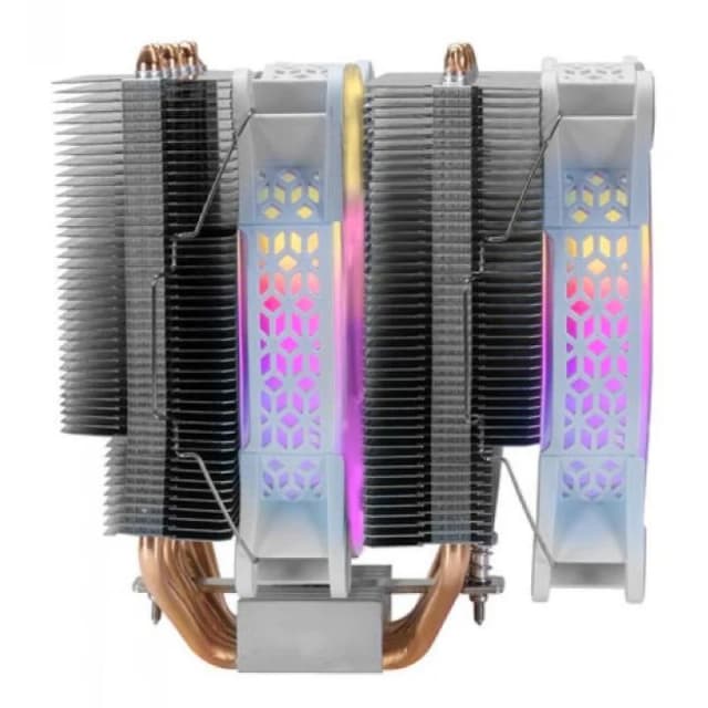 Detalle de Mars Gaming MCPU-XT ARGB de doble ventilador (120 mm) en blanco