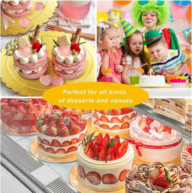 Thumbnail 6 de WDZGX Cake Board 20cm Tortenunterlage Rund 6 Stück Gold