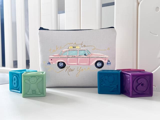 Detalle de New York Vacation Gift NCY Bachelorette Party Take Me to New York canvas zip pouch makeup bag