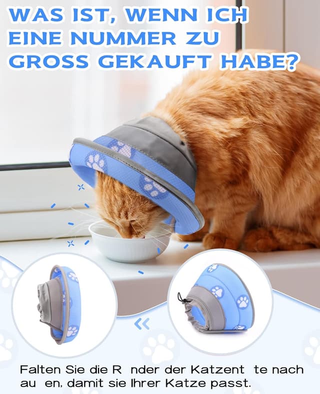 Detalle de Supet Katzen Halskrause Blau Größe L