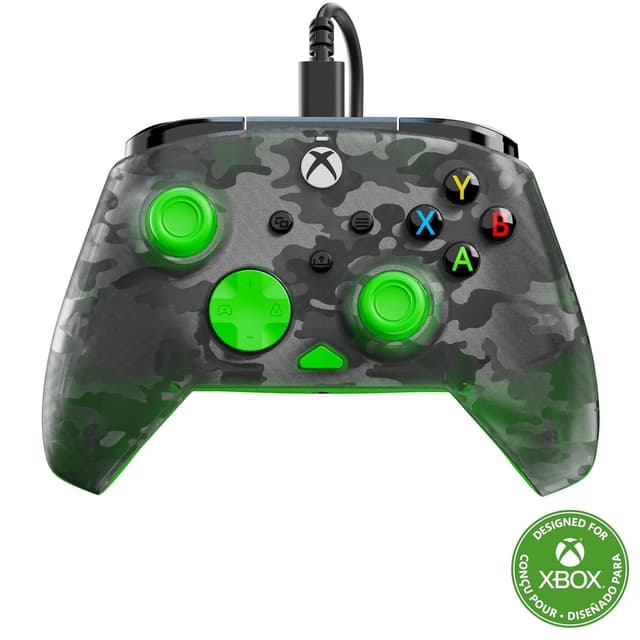 Detalle de Turtle Beach Rematch Core Ghost (Schwarz Camouflage/Grün) – Wired Gaming-Controller für Xbox Series X|S, Xbox One & Windows-PCs