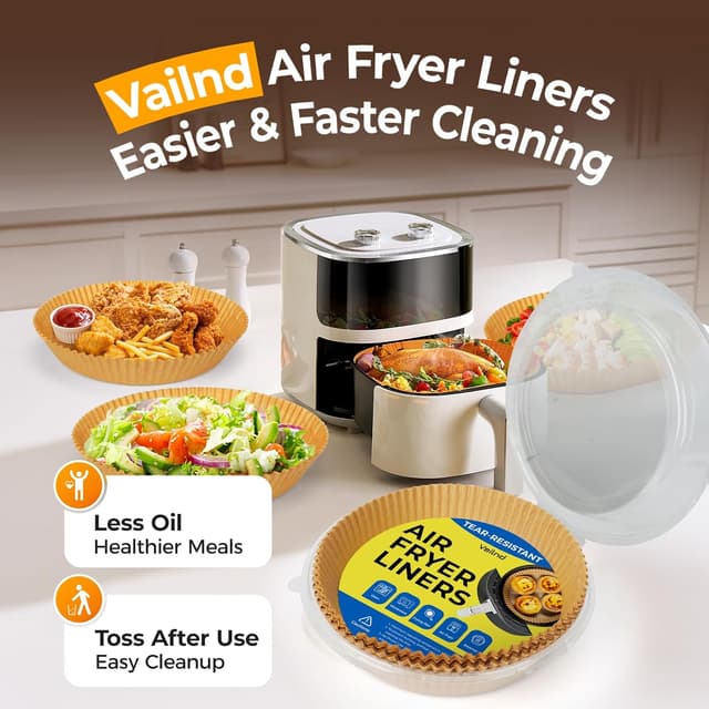 Thumbnail 6 de Air Fryer Liners for Ninja (205 PCS) — 8-Inch Round Disposable Parchment Liners, Oil-Proof & Non-Stick