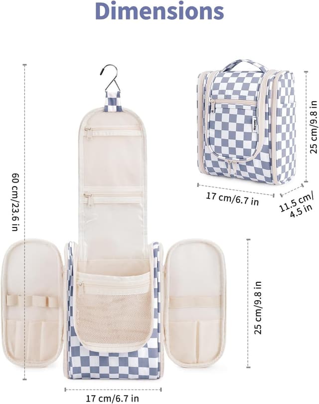 Thumbnail 5 de Narwey Checkered Travel Hanging Toiletry Bag