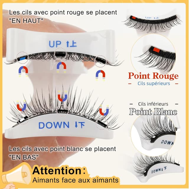 Detalle de Cils magnétiques Naturels réutilisables QUEWEL avec applicateur (sans colle) — Set de 1 paire