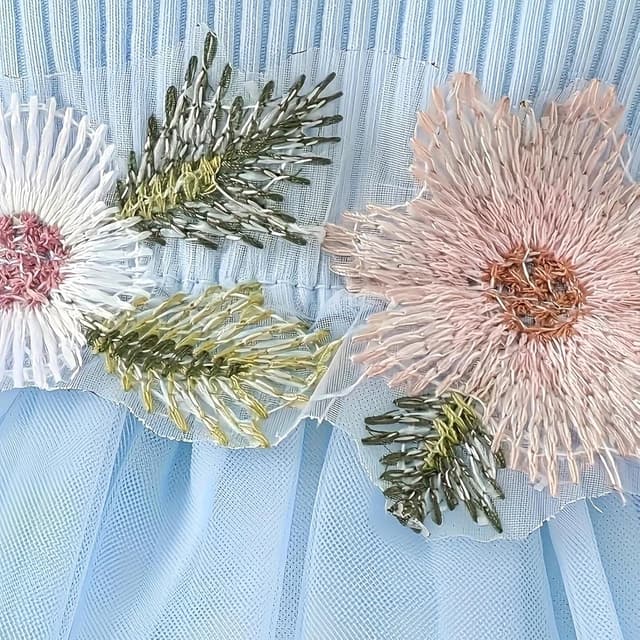 Detalle de JiAmy baby girls dress and cardigan 2-piece set (sleeveless floral tulle + ruffle cardigan) for 3 months–3 years