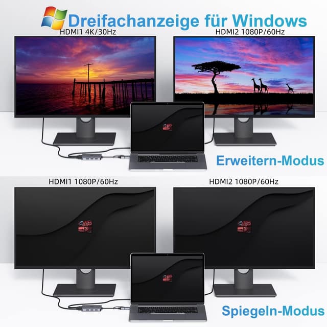 Thumbnail 5 de LIONWEI USB 3.0 Docking Station Dual HDMI