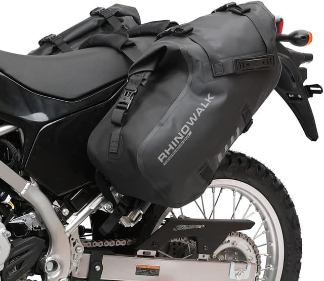 Rhinowalk Waterproof Motorcycle Saddle Bags 18L (9L x 2) – Anti-vibration side panniers, roll-up design