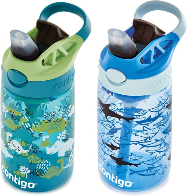 Thumbnail 5 de Contigo Aubrey Kids Water Bottle 14oz Dino Shark 2-Pack