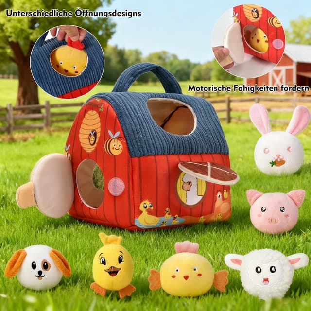 Detalle 2 de Loyzico Baby Bauernhof Spielzeug Set ab 6 Monate