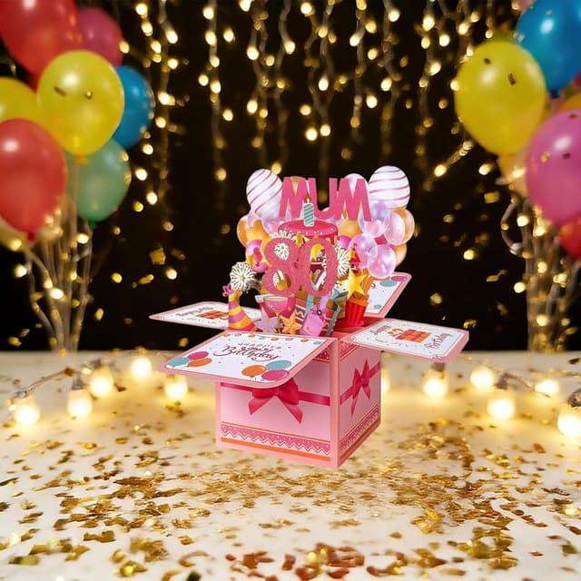 Detalle de Bomesy Funny 3D Pop Up Mum Birthday Card (Mum 80th Birthday) with Envelope and Blank Greeting Card