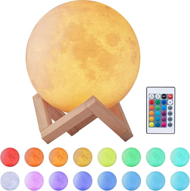 Detalle de EXTSUD Mond Lampe 3D 16 Farben