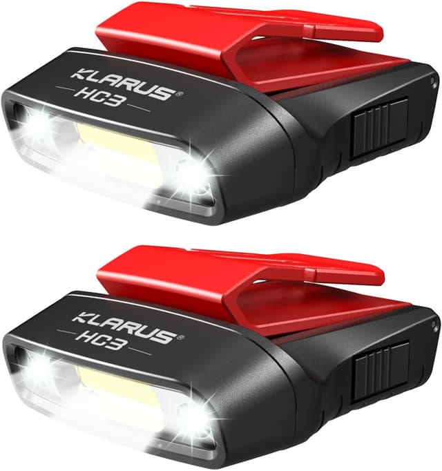 Detalle de Klarus HC3 Clip Rechargeable : lampe frontale mains libres à capuchon, lot de 2