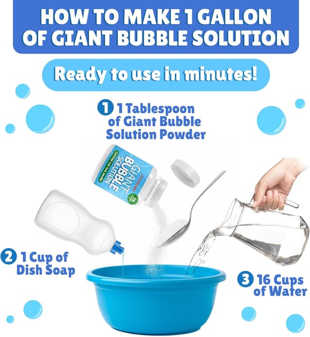 Detalle de Giant Bubble Solution Bubble Mix Powder (Makes 7 Gallons) — Kids Bubble Wands Bubble Soap Mix