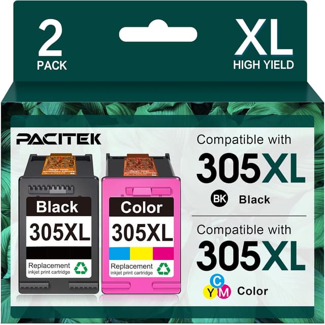 Detalle de 305 XL Ersatzpatronen (HP 305) Schwarz & Farbe – 2er-Pack für DeskJet 2700/4100 und Envy 6000/6400