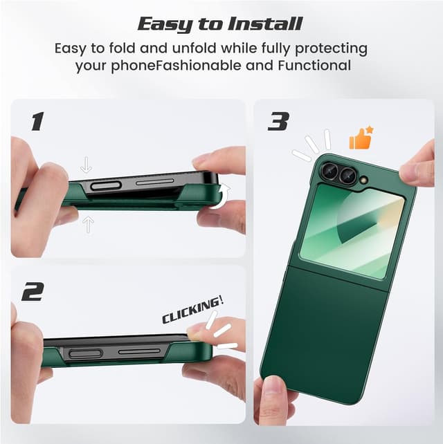 Detalle 2 de Doeshine Coque Galaxy Z Flip 9H, mince