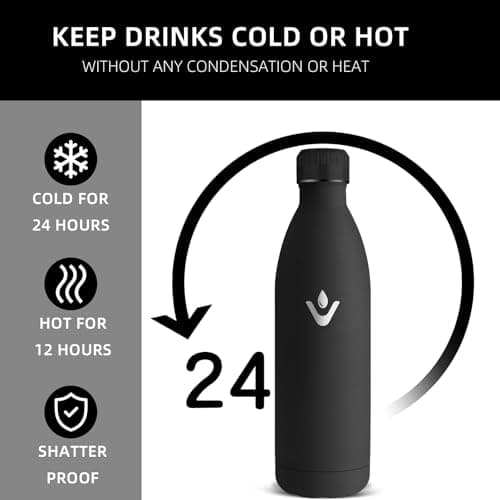 Detalle 2 de Grsta Botella térmica 1 L, mantiene 24 h fría 🚰