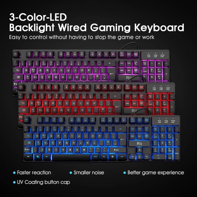 Detalle 2 de Rii RK100 gaming keyboard 105‑key