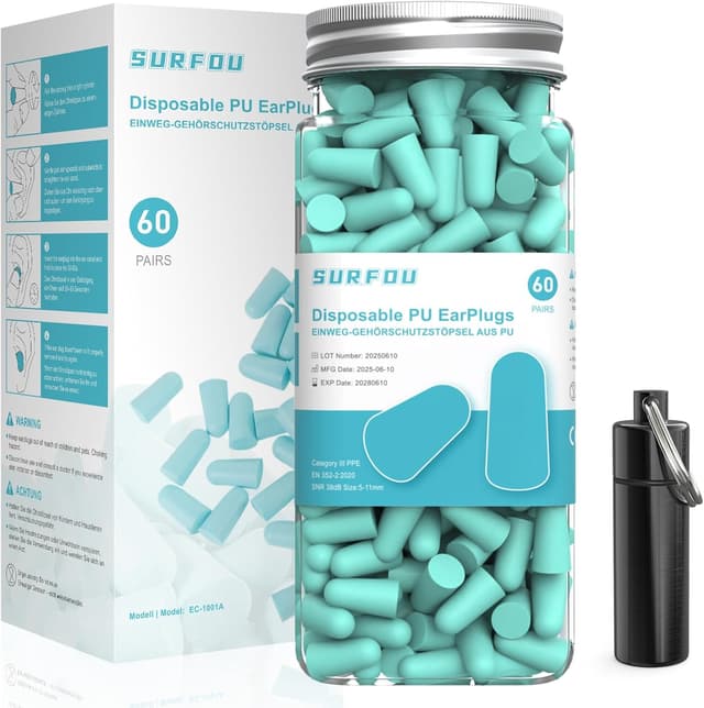 Detalle de SURFOU Ear Plugs Sleep 60 Pairs 38dB
