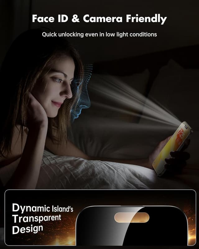 Detalle de UNBREAKcable True 28° Privacy Screen Protector for iPhone 15 Pro Max (Tempered Glass, 2-Pack)