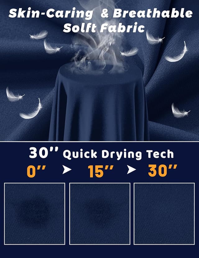 Detalle de KEFITEVD Men’s Quick-Dry Stretchy T-Shirt (UPF 50+) for summer sport and casual wear