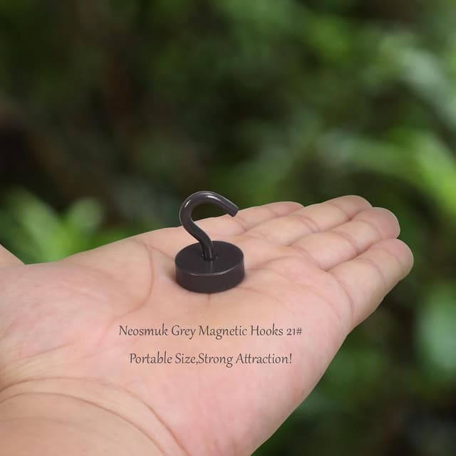 Detalle de Neosmuk Magnetic Hooks (Grey) – 40lb+ heavy-duty magnetic hooks for cruise cabins, fridge, and hanging