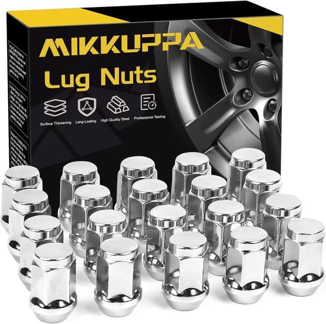 Detalle de MIKKUPPA 1/2-20 Chrome Closed End Lug Nuts (20 pcs) for select Jeep, Dodge, and Ford wheels