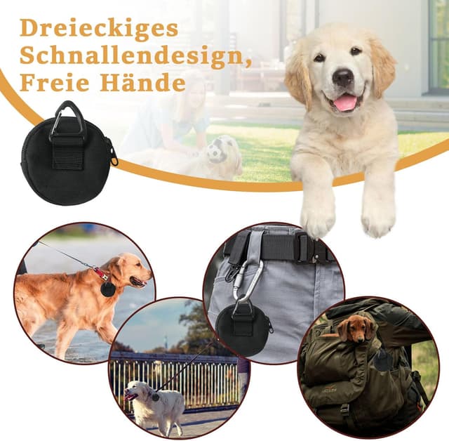 Detalle de GYYXH Set: 2 Leckerlitaschen mit Karabiner + 2 Futtertuben (90 ml) zum Befüllen für Hundetraining