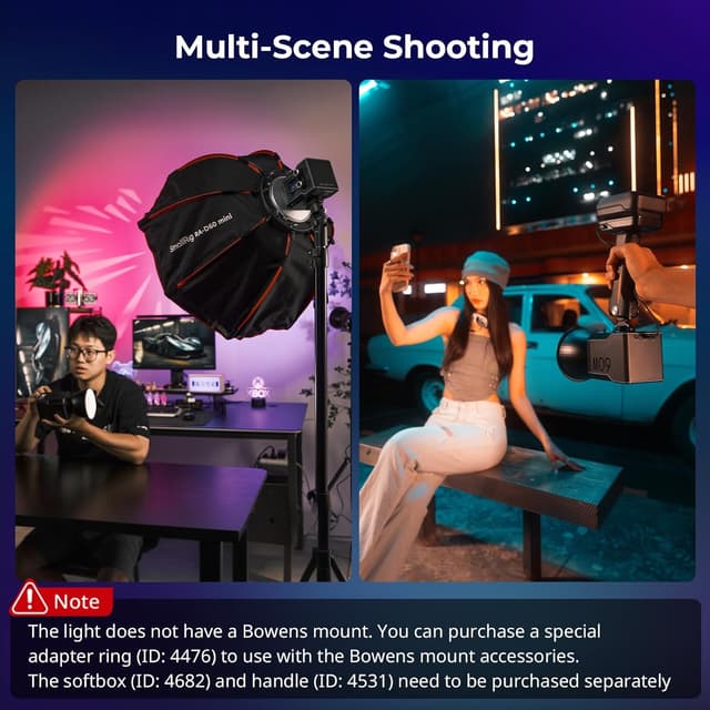 Thumbnail 3 de SMALLRIG RC 60C Lampe vidéo LED RGB 3400 mAh