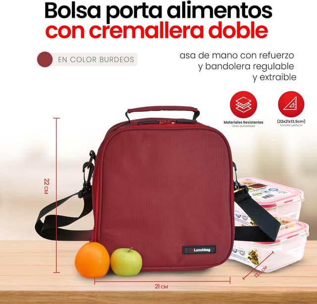 Detalle 2 de Bolsa Termica 3,8l con 2 Tuppers Cristal