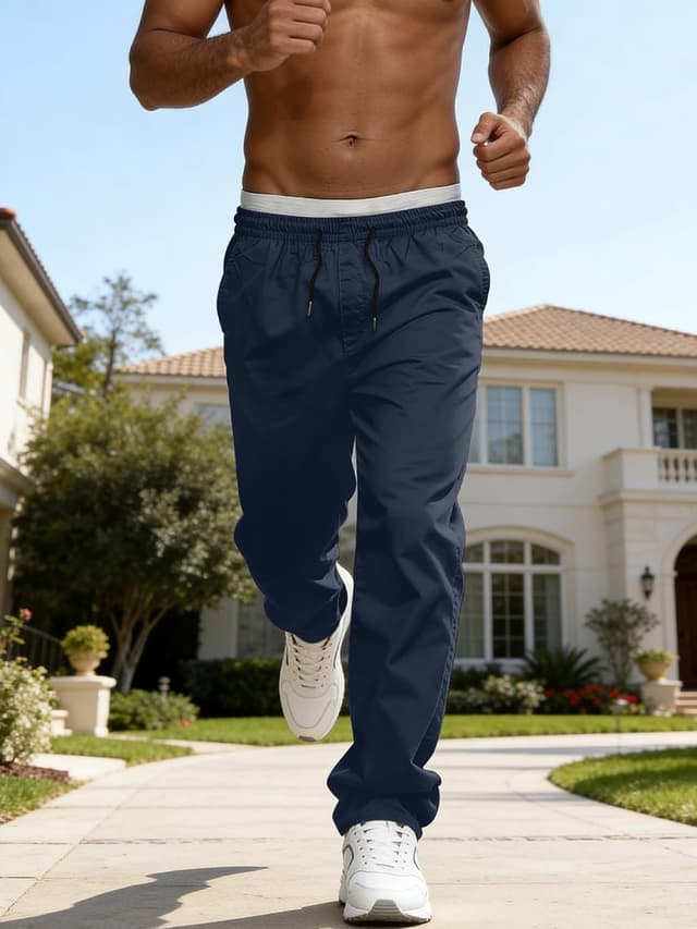 Detalle de Comdecevis Men’s Relaxed Fit Casual Pants Elastic Waist Sweatpants with Pockets Cargo Joggers