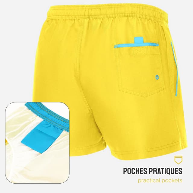 Detalle de Short de bain homme Ladeheid LA40-199 à séchage rapide et doublure filet