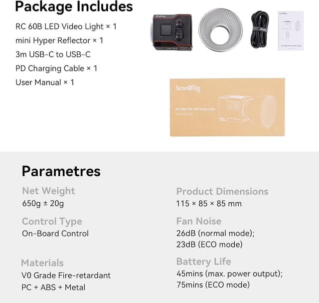 Thumbnail 5 de SMALLRIG RC 60B COB Video Light 3400mAh