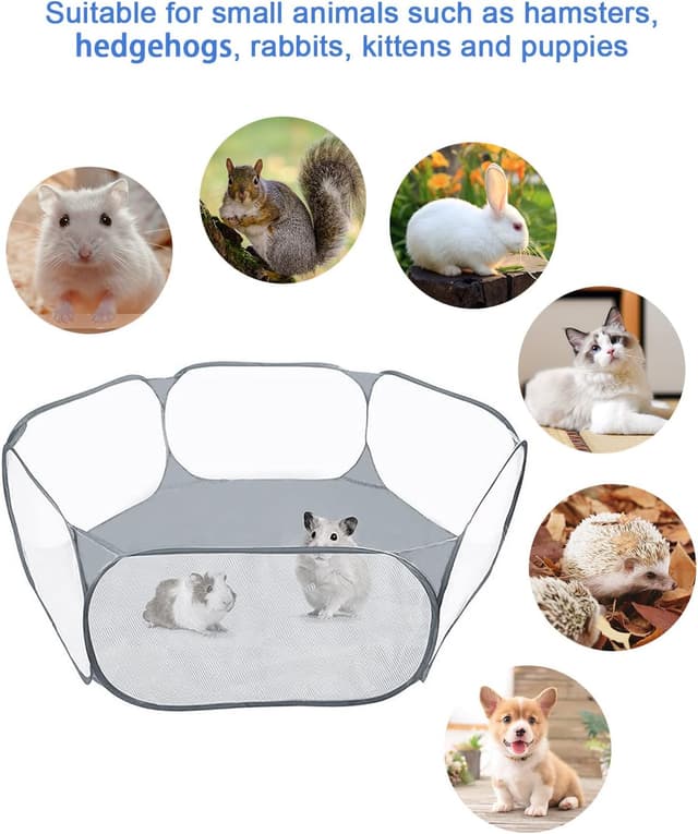 Detalle de MAIKEHIGH Small Animal Pet Playpen Pop Open Tent Exercise Fence (120cm x 38cm) for Guinea Pigs, Rabbits & More