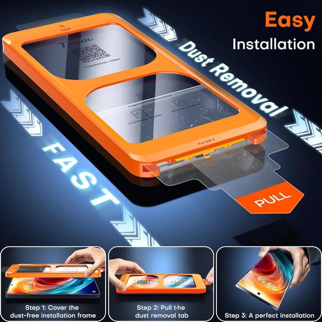 Detalle 2 de TOCOL 2 Pack Screen Protector for Samsung Galaxy S25 Ultra (6.9-inch) – Instant dust-free installation 9H+ tempered glass