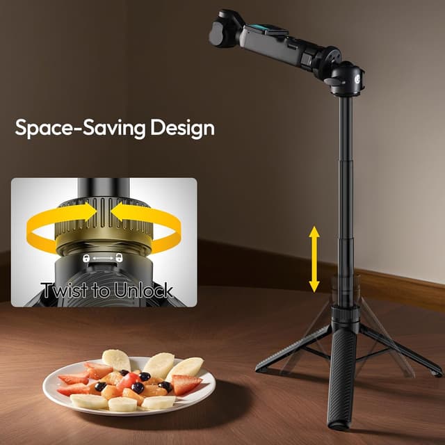 Detalle de ULANZI MT90 Cka Schnellwechsel Mini Stativ & Selfie-Stick für DJI Pocket 3 und Osmo Action