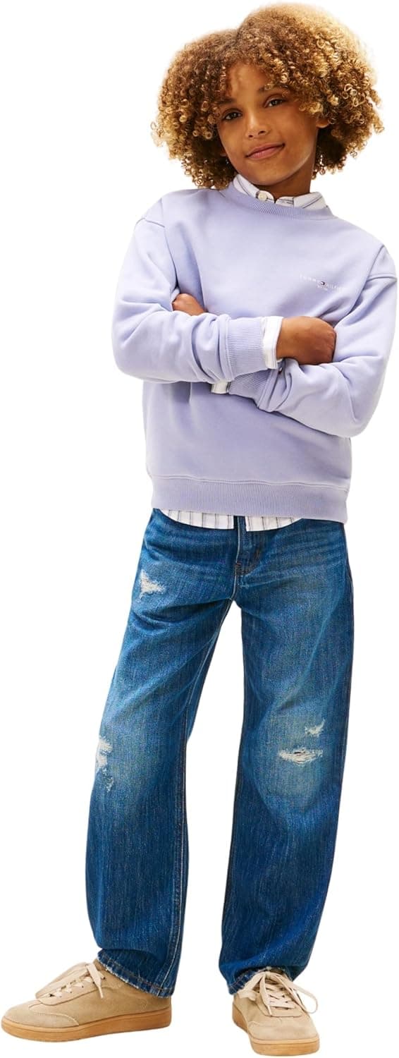 Detalle de Tommy Hilfiger Mini Corp felpa pullover C-Neck KS0KS00665 unisex