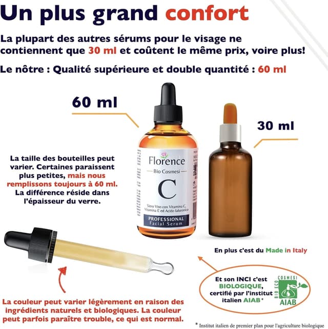 Detalle 2 de Sérum 60 ml Bio Anti-Rides avec Vitamine C ⚙