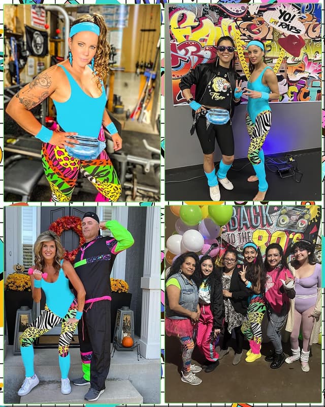 Thumbnail 6 de BIQIQI 80s Costume Accessories Set (swimwear, leggings, leg warmers, headband & more) for girls and women