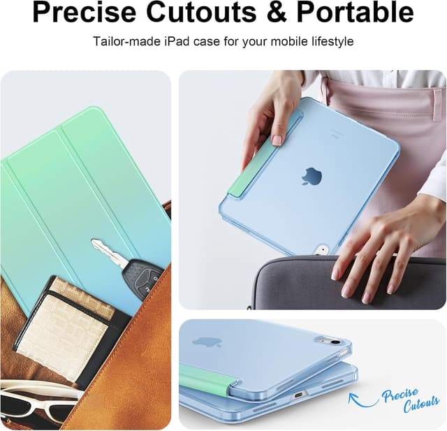 Detalle 2 de Fintie Hülle für iPad 11. Generation 2025 (A16) / iPad 10. Generation (2022) – ultradünnes Case mit transparenter Rückseite, Auto Wake/Sleep