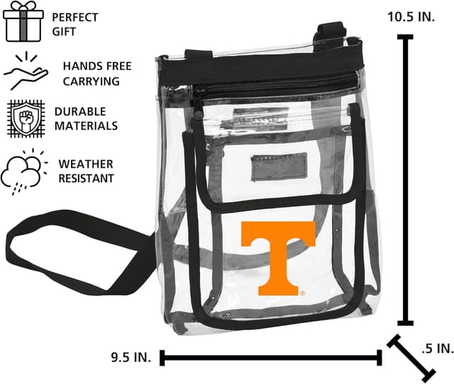 Detalle 1 de Logo Brands NCAA Tennessee Volunteers Gameday Clear Crossbody Bag (Stadium Approved)