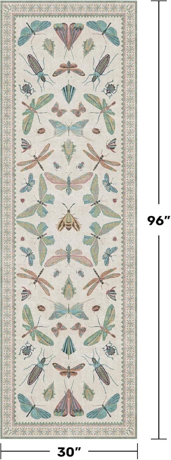 Thumbnail 1 de Insect Print 2'6" x 8' Runner Rug for Hallway