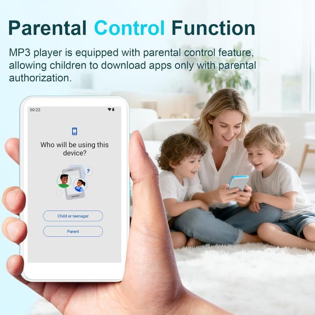 Detalle de SWOFY Lecteur MP3 160 Go Android 13 avec Bluetooth, Wi‑Fi et écran tactile 4 pouces (D08)