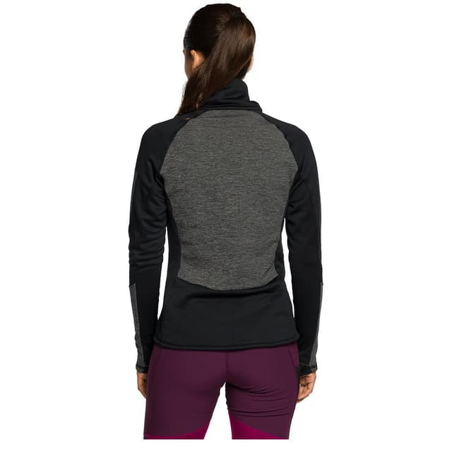 Detalle de Trangoworld Brenta: forro polar de mujer bi-elástico con cuello alto y bolsillos