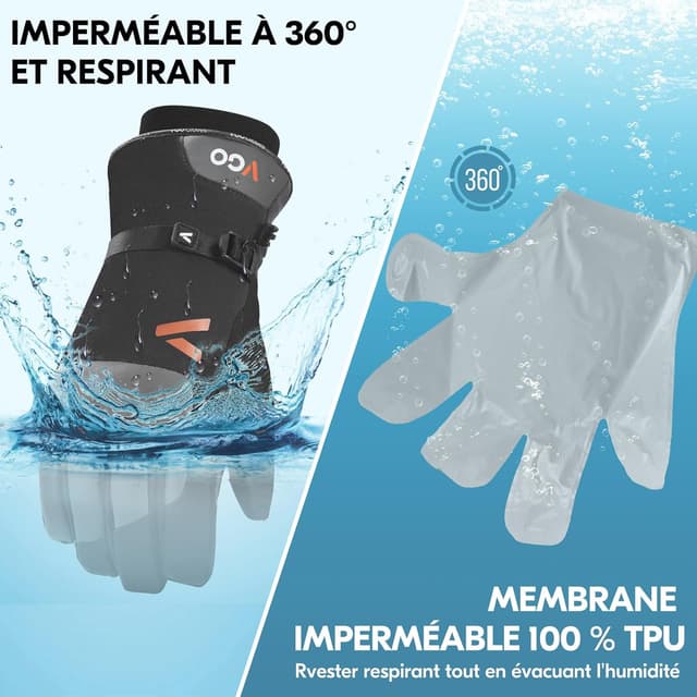 Detalle de Vgo… Gants de travail thermiques imperméables CA7759FLWP, écran tactile