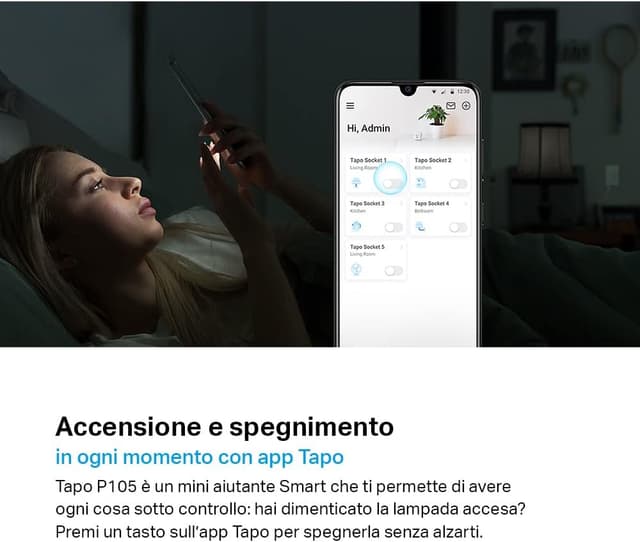 Detalle de Tapo P105 (2-pack) presa smart WiFi intelligente con controllo vocale e app